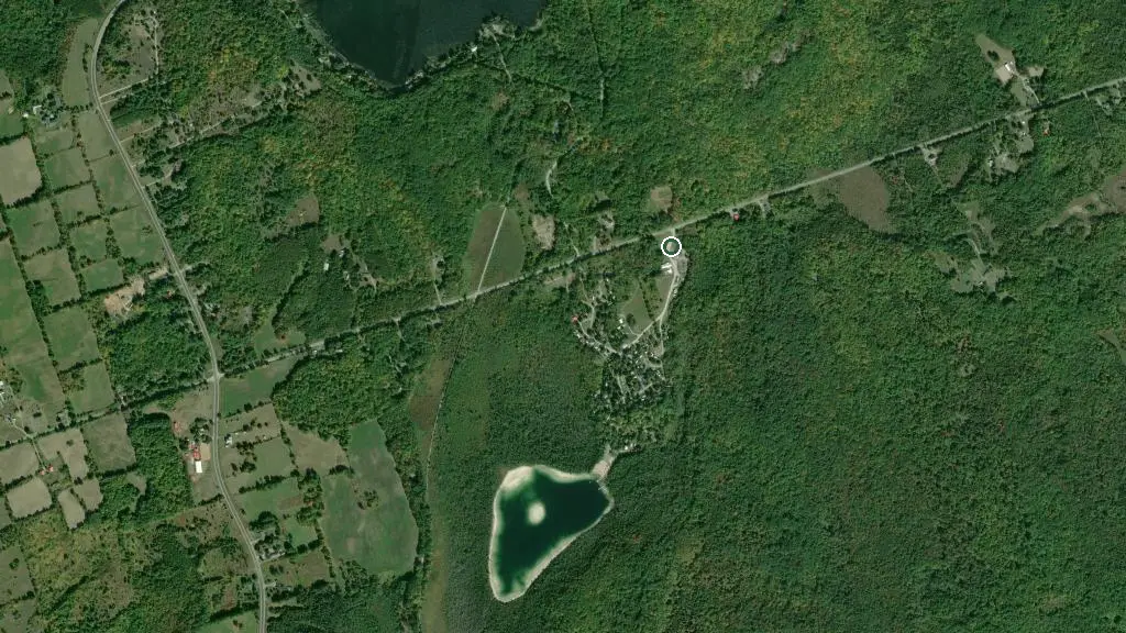 Aerial view of Loon Lake Resort and surroundings