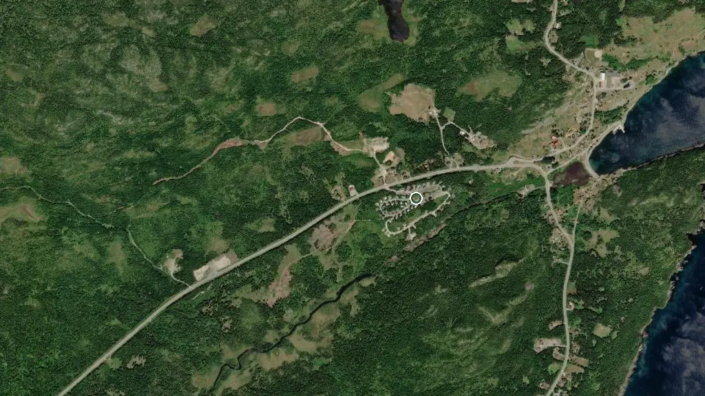 Aerial view of Hillside Campground & RV Park and surroundings