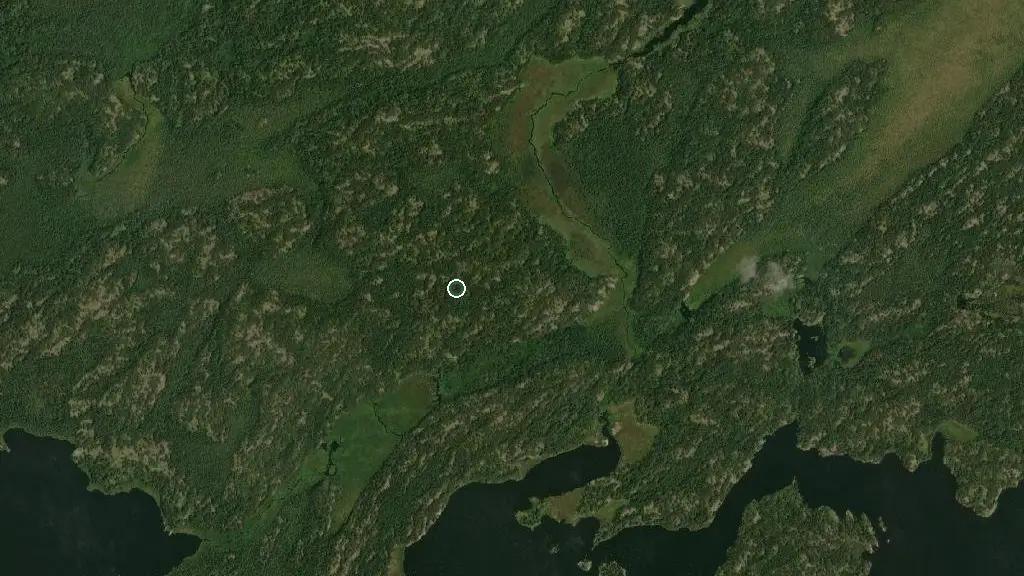 Aerial view of Lakeside Pines Resort and surroundings