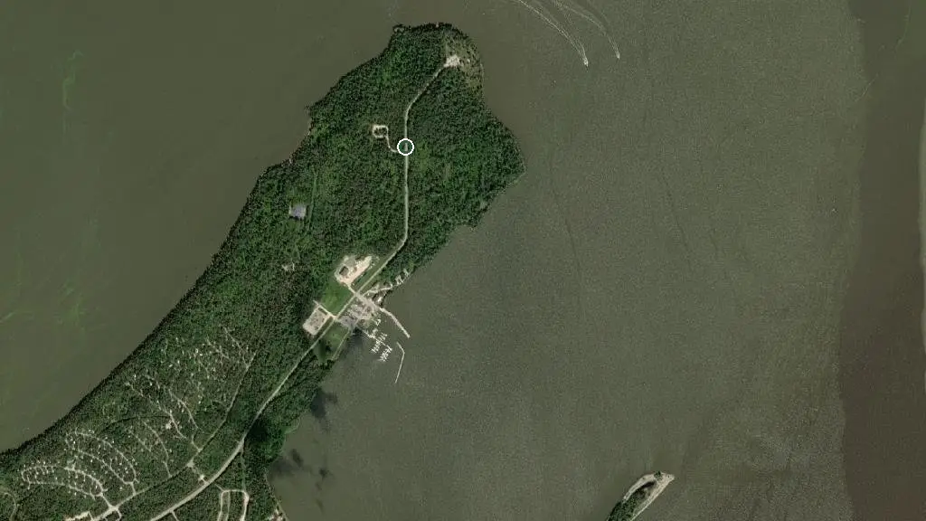 Aerial view of Hecla Provincial Park and surroundings