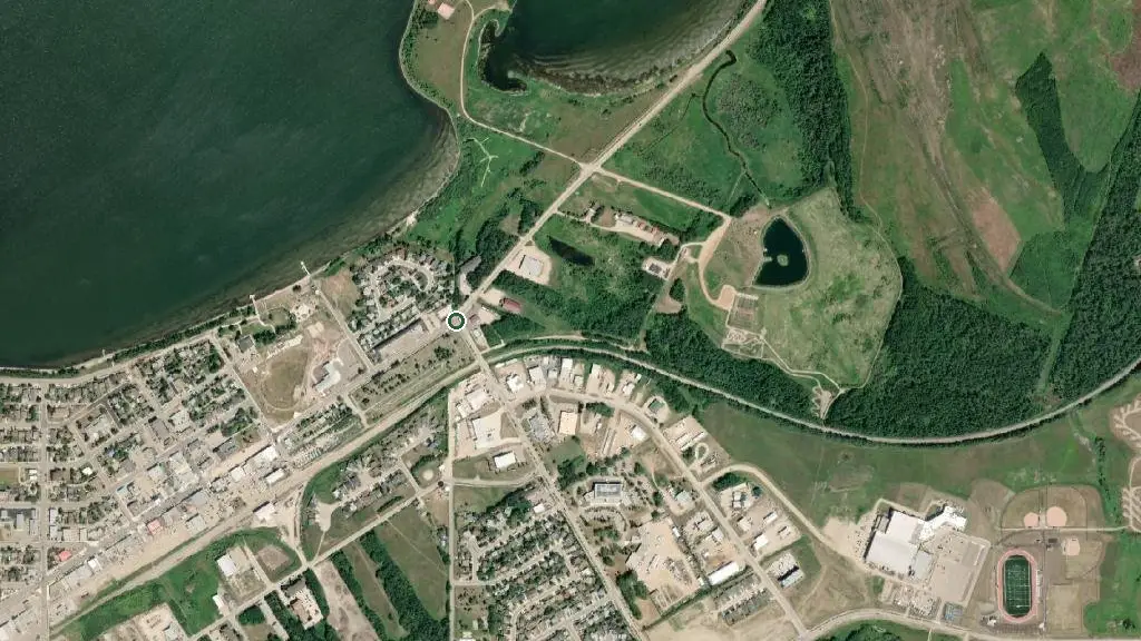 Aerial view of Lakeland Prov Rec Area and surroundings