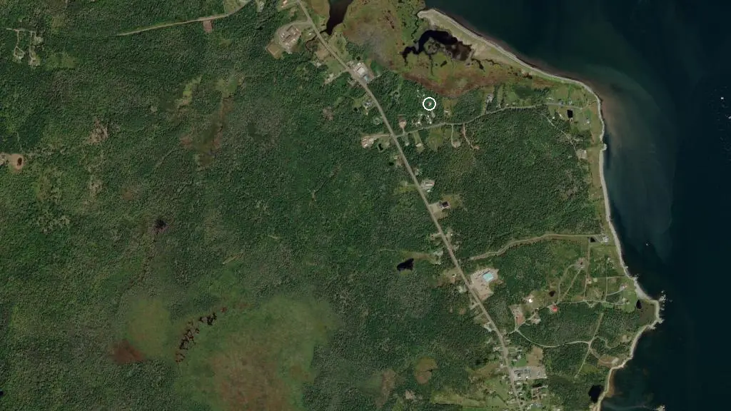 Aerial view of Castalia marsh Retreat and surroundings