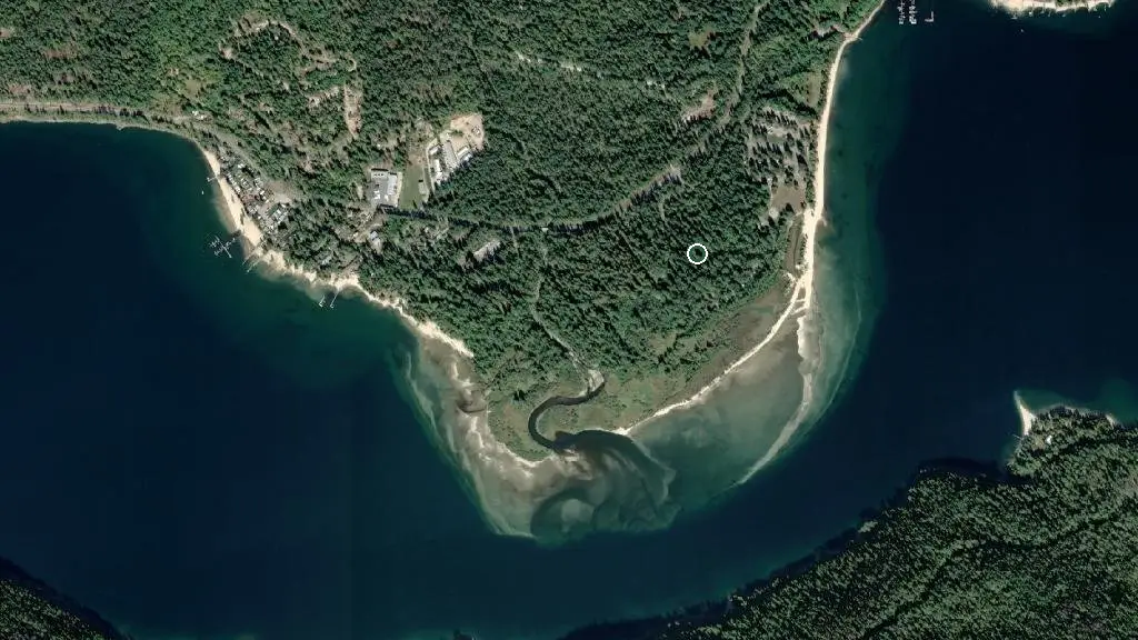 Aerial view of Kokanee Creek Provincial Park and surroundings