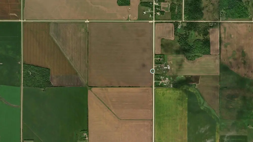 Aerial view of Sandhill Pines RV Park and surroundings
