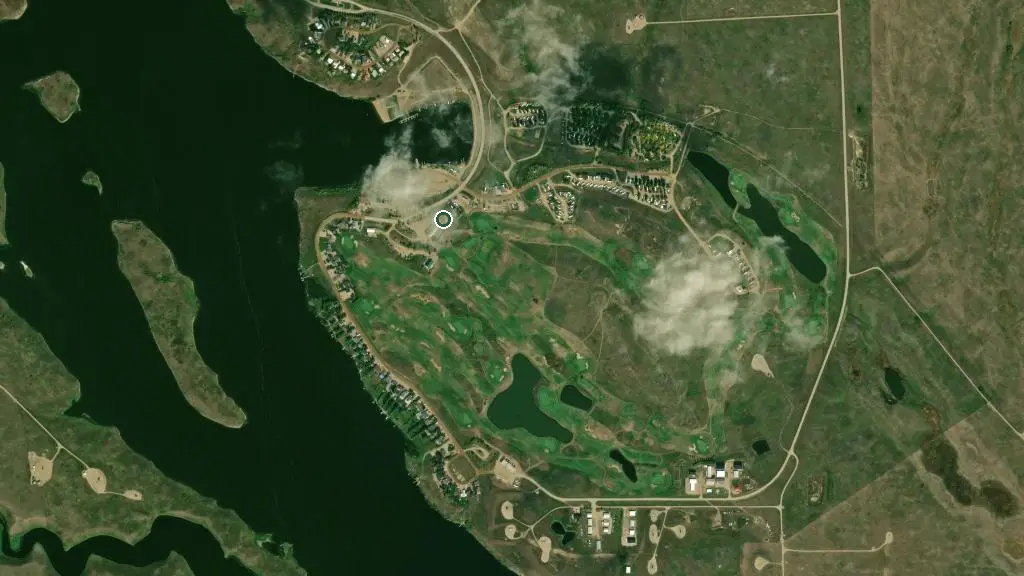 Aerial view of Mainprize Regional Park and surroundings
