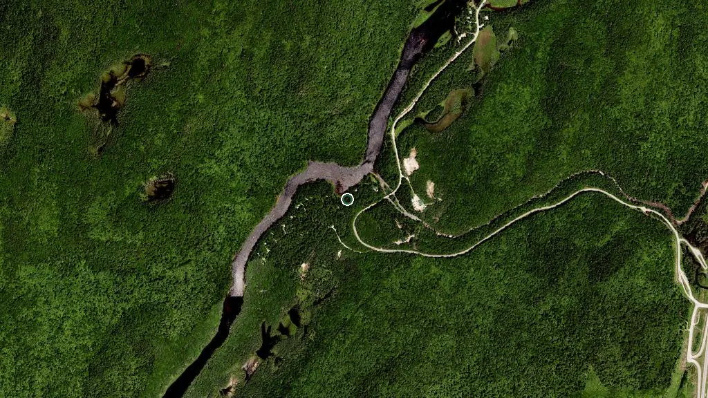 Aerial view of Yourtes #1-5 and surroundings