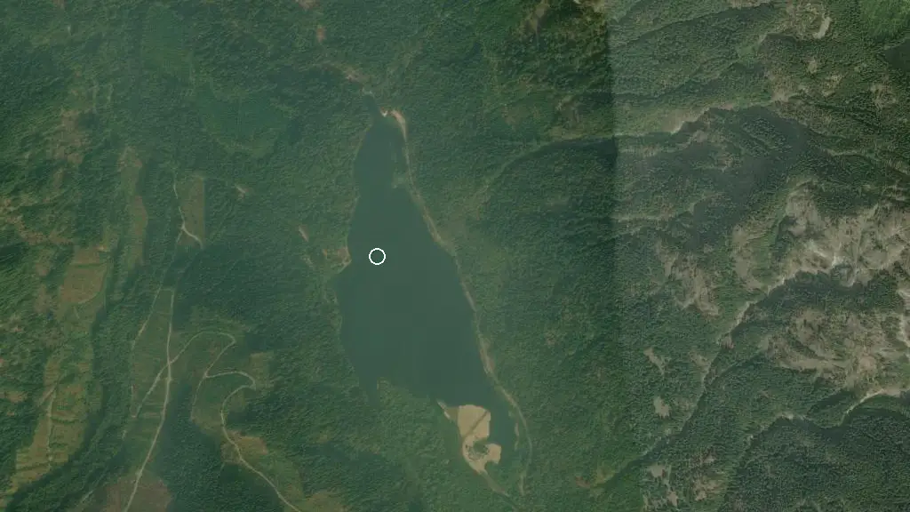 Aerial view of Silver Lake Provincial Park and surroundings