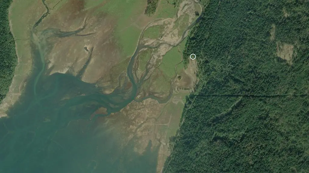 Aerial view of Ross Lake Campground and surroundings