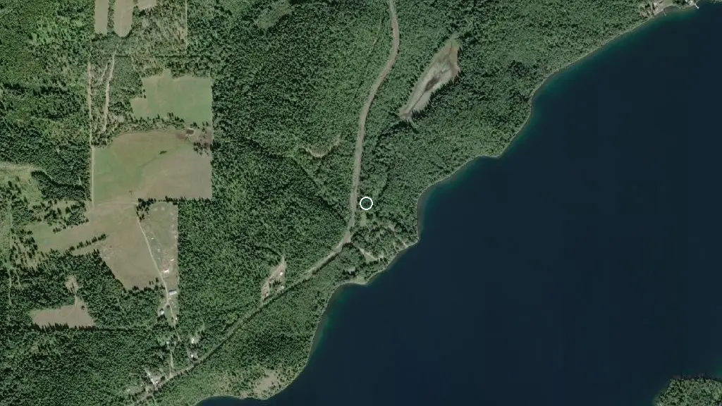 Aerial view of Horsefly Lake Provincial Park and surroundings