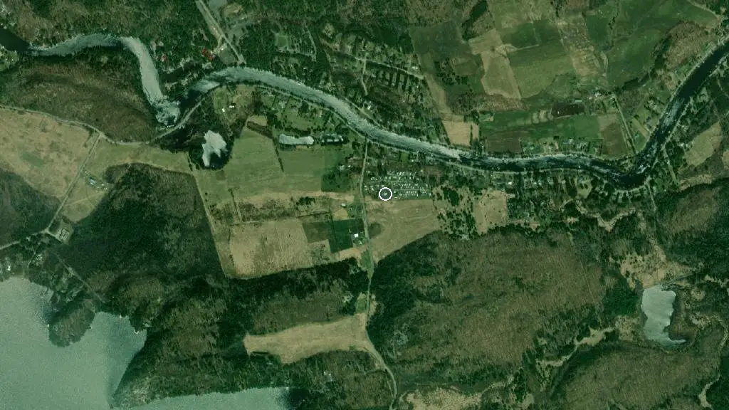 Aerial view of Muskoka Ridge Family Campground and surroundings