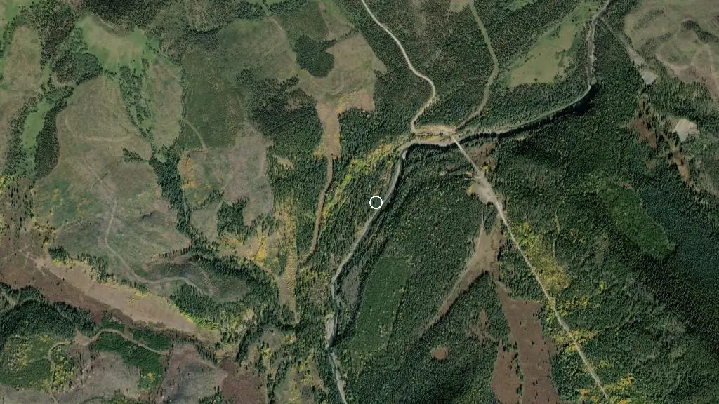 Aerial view of Burnt Timber Provincial Recreation Area and surroundings