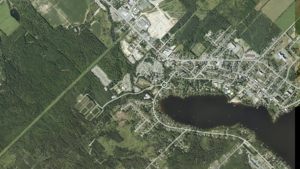 Aerial view of Camping Lac-Etchemin and surroundings