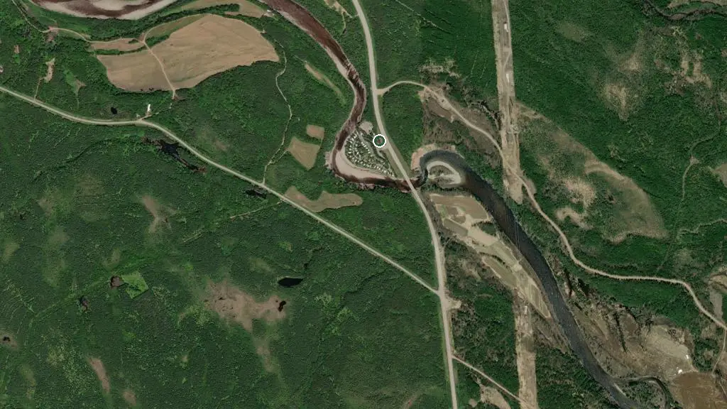Aerial view of Crabbes River Park and surroundings