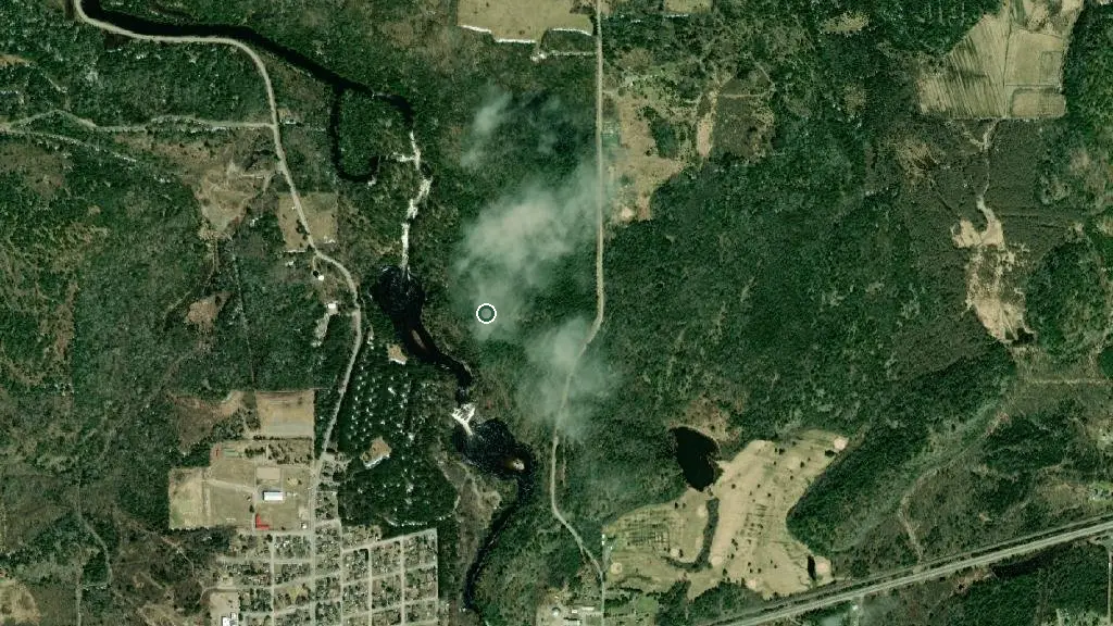 Aerial view of Chutes Provincial Park and surroundings