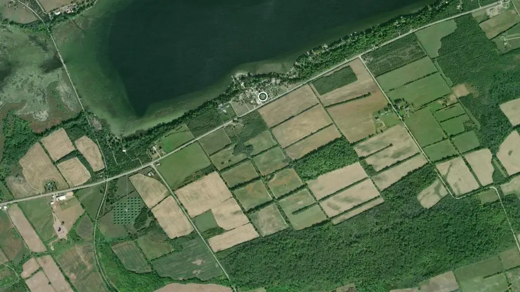 Aerial view of Lake Consecon Resort and surroundings