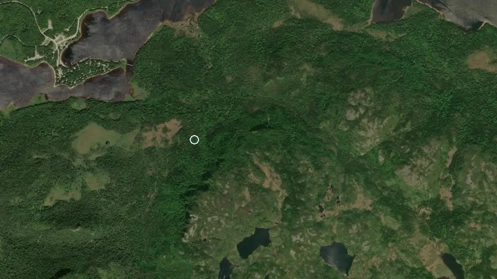 Aerial view of Barachois Pond Provincial Park and surroundings