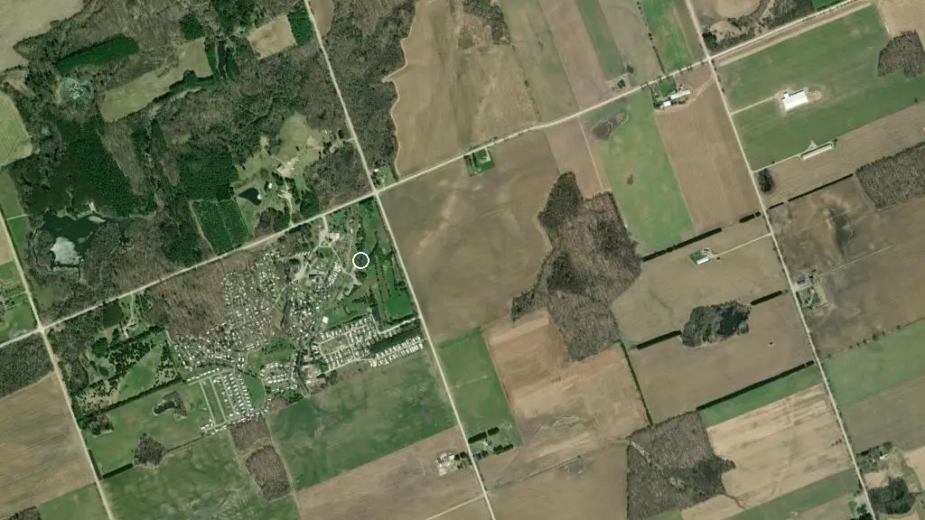 Aerial view of Happy Hills Resort and surroundings
