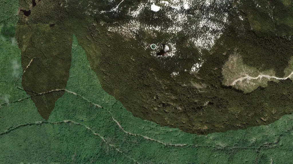 Aerial view of Troubridge Hut and surroundings