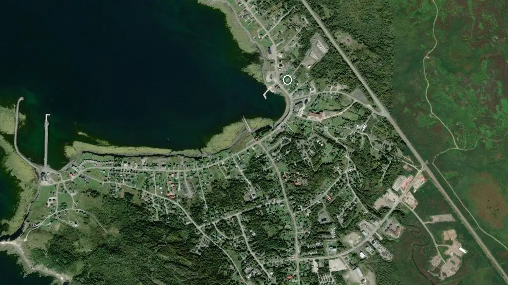 Aerial view of Harbour View RV Park and surroundings