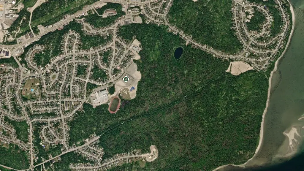Aerial view of Camping Lac Malfait and surroundings