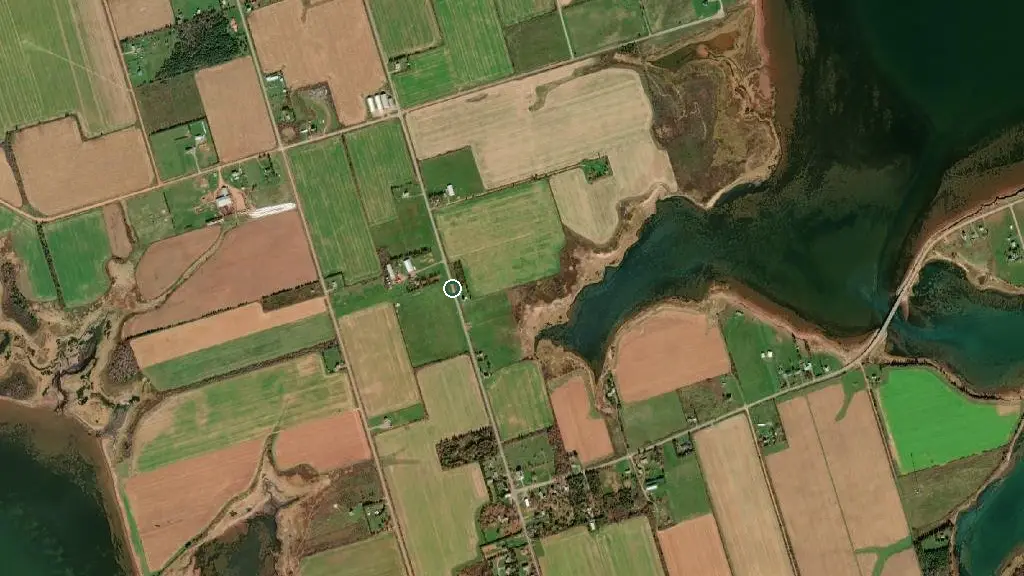 Aerial view of Cabot Beach Prov Park and surroundings