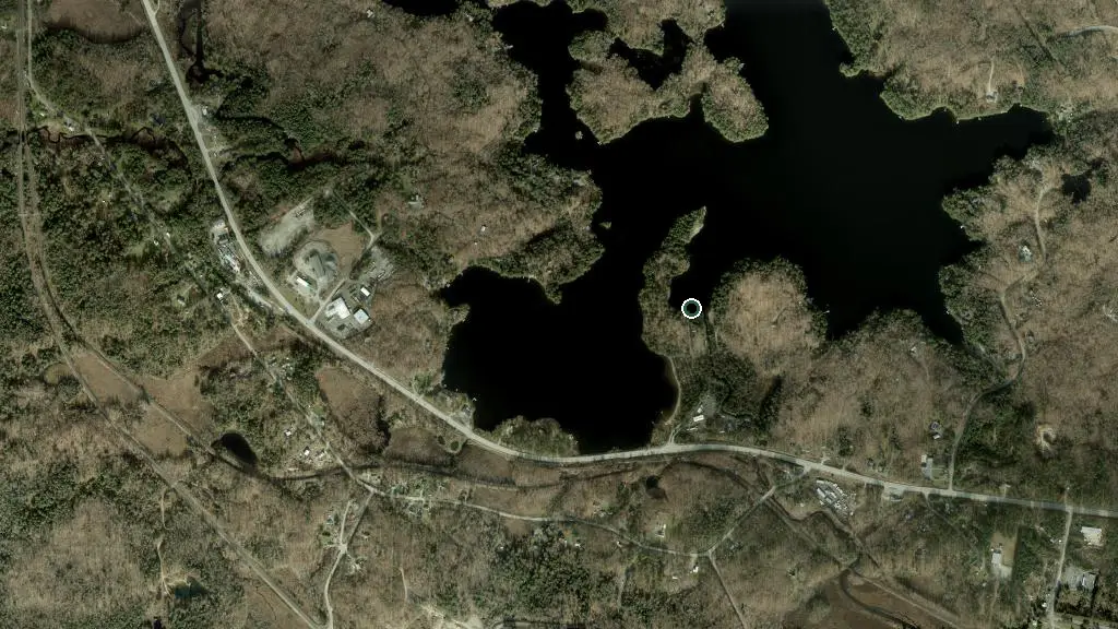Aerial view of Oastler Lake Provincial Park and surroundings