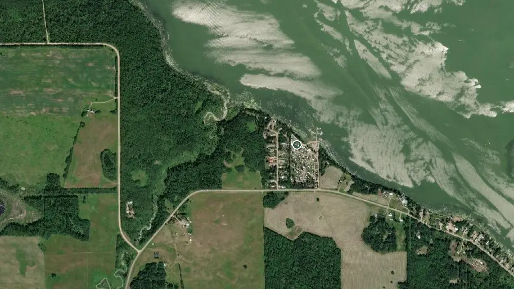 Aerial view of Killdeer Beach Resort and surroundings