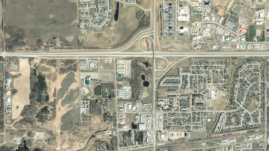 Aerial view of Camp'N Class RV Park and surroundings