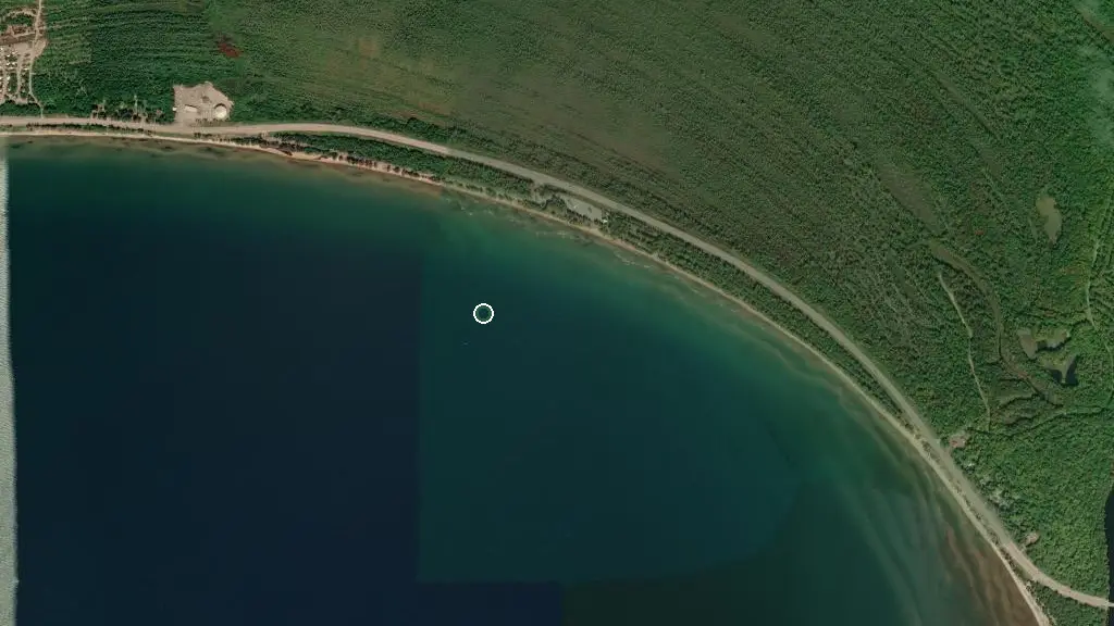 Aerial view of Batchawana Bay Provincial Park and surroundings