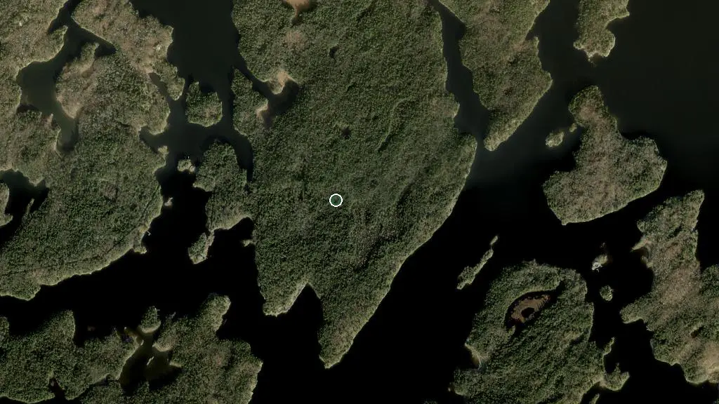 Aerial view of The Massasauga Provincial Park and surroundings