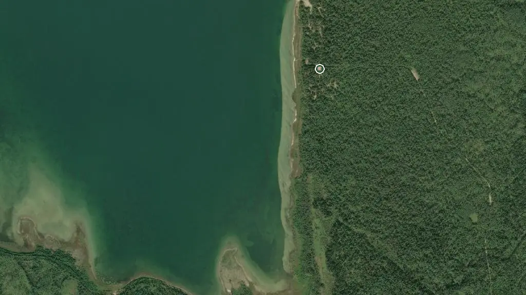 Aerial view of Seibert Lake Campground, Lakeland Provincial Recreation Area and surroundings