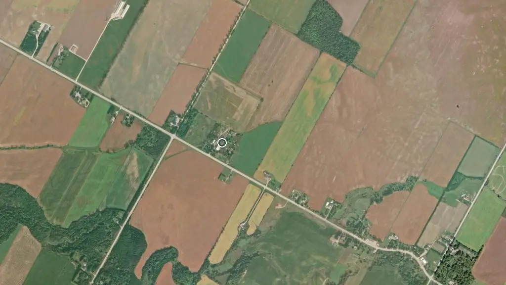 Aerial view of Fisherman’s Cove Tent & Trailer Park and surroundings