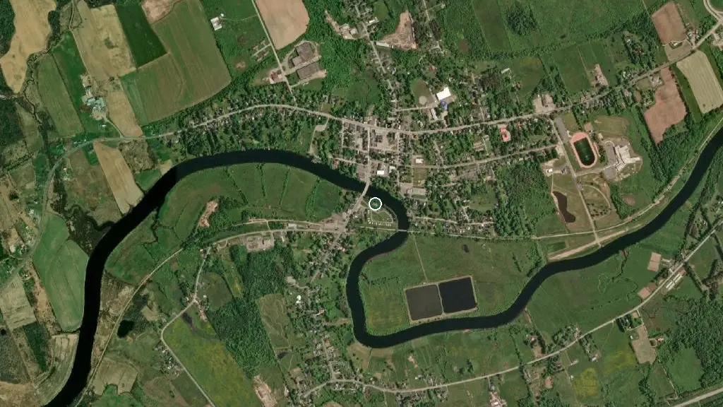 Aerial view of Annapolis River Campground and surroundings