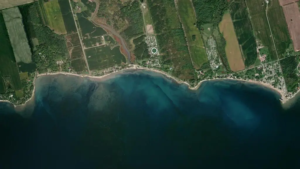 Aerial view of Century Beach Park and surroundings
