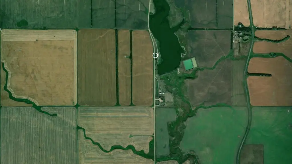 Aerial view of Swalwell Dam and surroundings