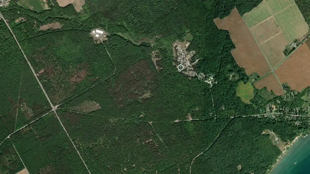 Aerial view of Hidden Valley RV Resort and surroundings