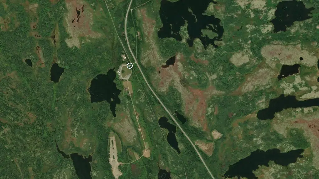 Aerial view of Paradise Farm RV Park and surroundings
