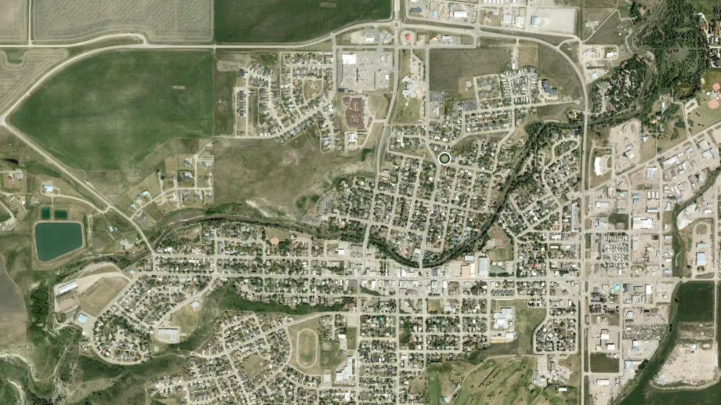 Aerial view of Chinook Provincial Recreation Area and surroundings