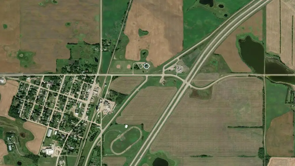 Aerial view of Fort Carlton Provincial Historic Park and surroundings