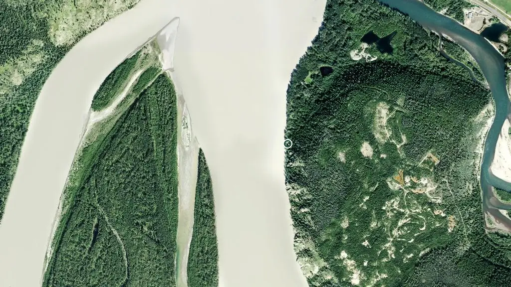 Aerial view of Blanchards  Fish Camp and surroundings