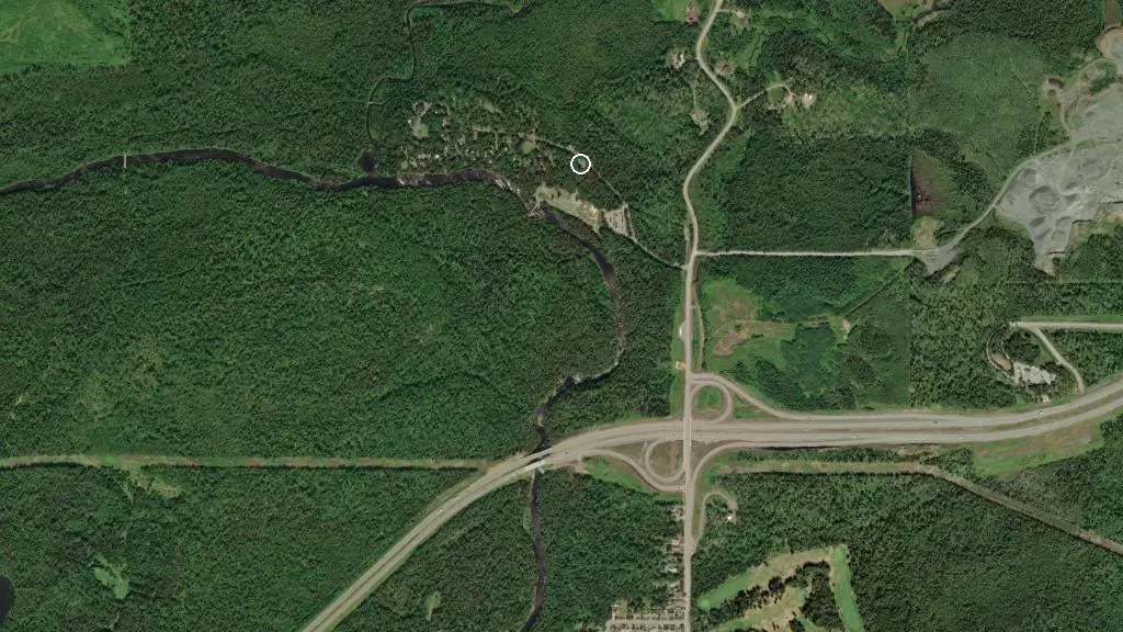Aerial view of Trowbridge Falls Municipal Campground and surroundings