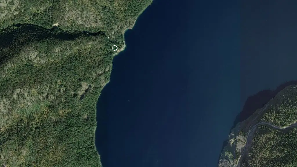Aerial view of Evans Creek Campground and surroundings