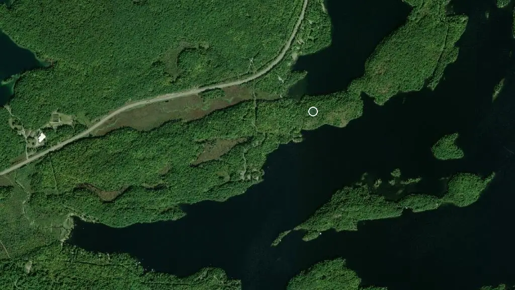 Aerial view of Sharbot Lake - Ridgeview Campground and surroundings
