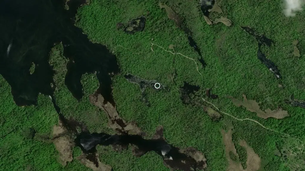 Aerial view of Bon Echo Provincial Park and surroundings
