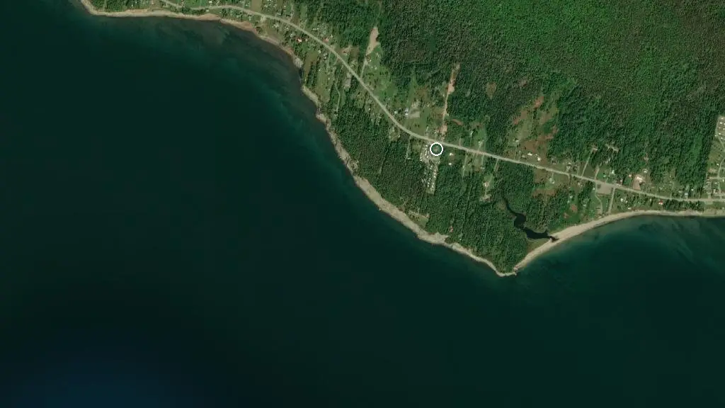 Aerial view of Camping Parc Nature Gaspé and surroundings