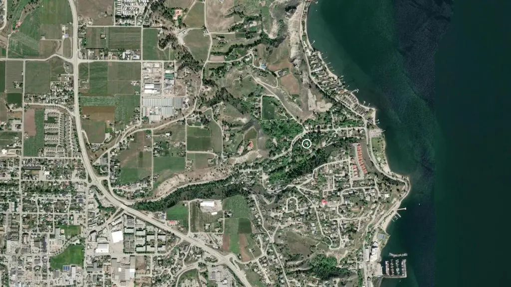 Aerial view of Peach Orchard Campground and surroundings
