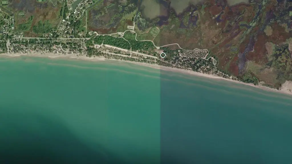 Aerial view of Long Point Provincial Park and surroundings