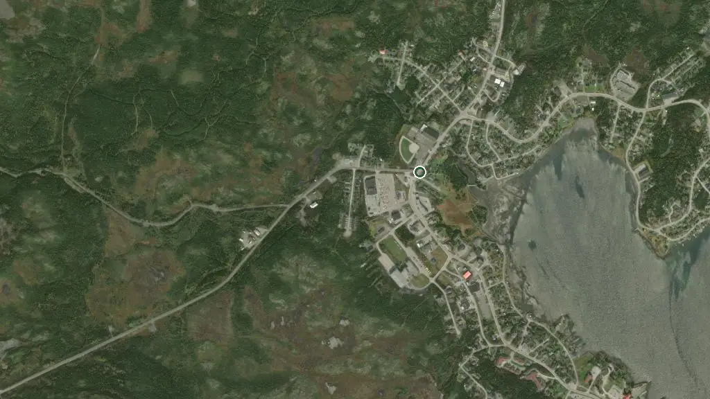 Aerial view of Triple Falls RV Park and surroundings