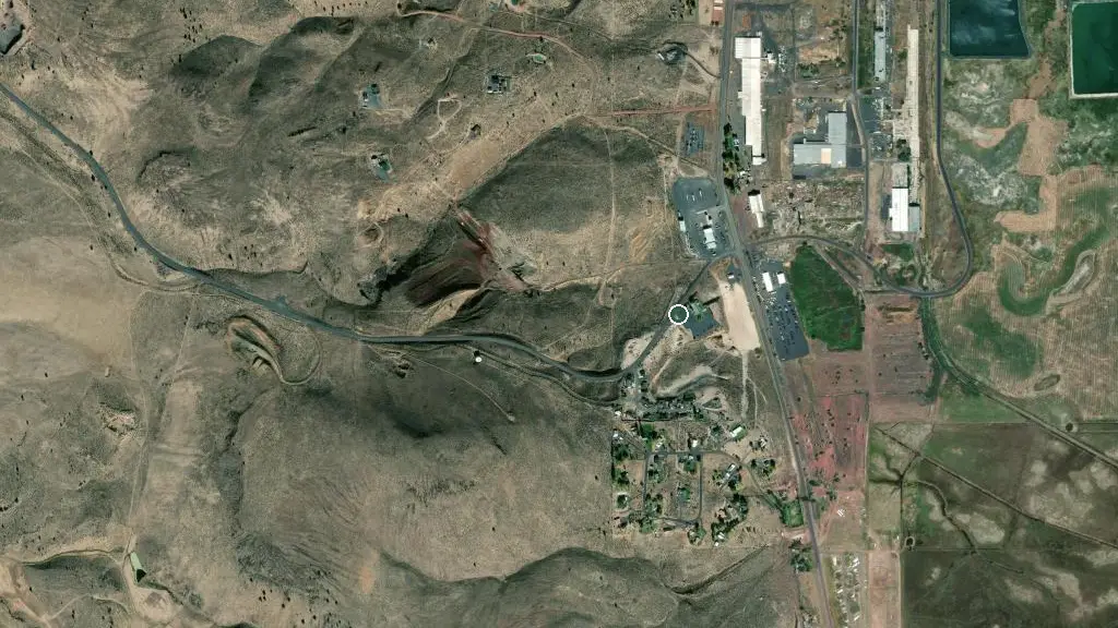 Aerial view of Bosch’s Big Bear RV Park and Campground and surroundings