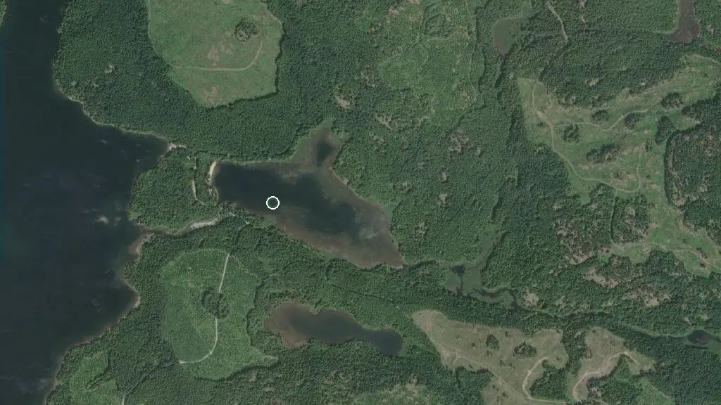 Aerial view of Morton Lake Provincial Park and surroundings